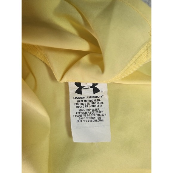 Under Armour HeatGear Button Front Golf Shirt Men's Large Yellow Loose Fit - Picture 6 of 9